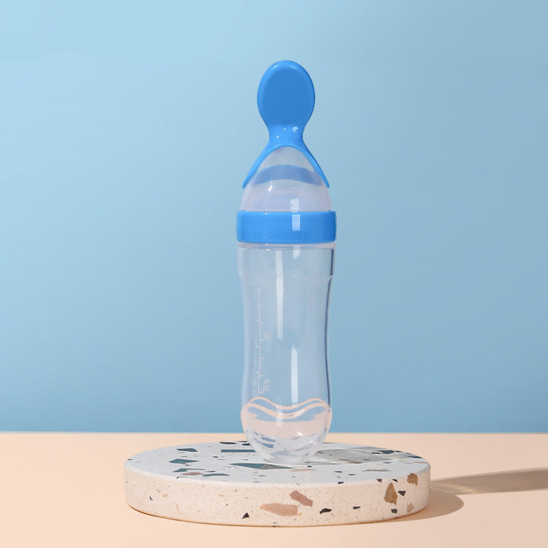 Factory custom baby rice paste bottle baby silicone bottle extrusion spoon children's complementary food bottle baby rice paste spoon
