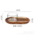 Ins-style acacia wood tray water cup set - perfect for snacks, afternoon tea, or solo dining. creative solid wood serving platter