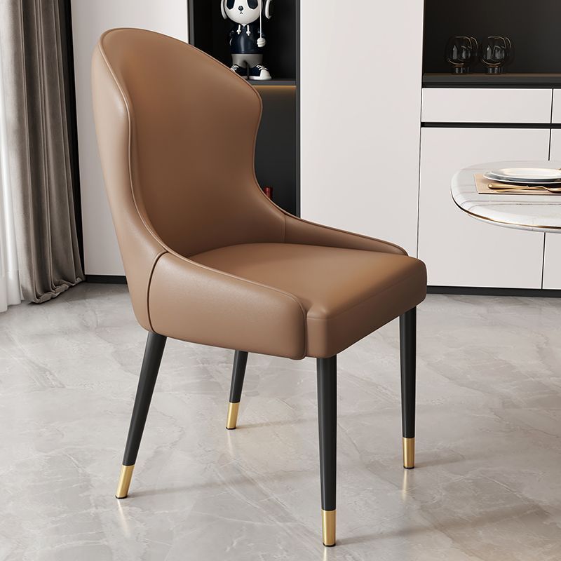 Dining chair - modern minimalist home restaurant chair, comfortable backrest, iron art dining table chair, nordic light luxury hotel chair