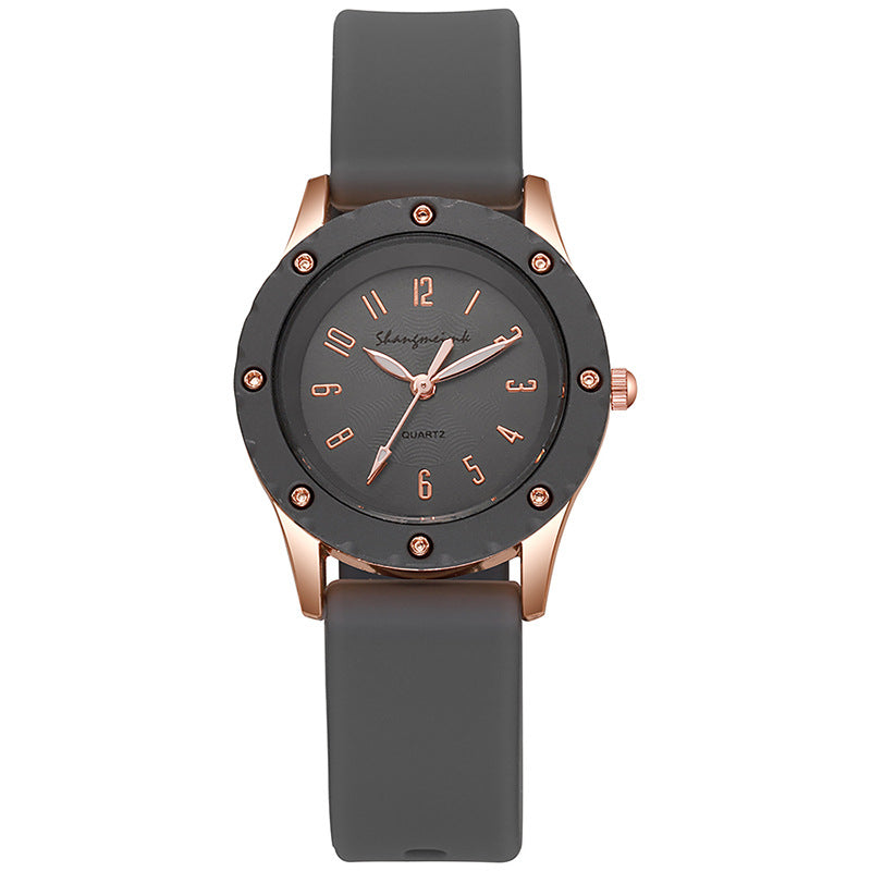Round silicone student watch digital women's watch quartz watch trendy wristwatch - hot-selling cross-border e-commerce product - wholesale from manufacturer
