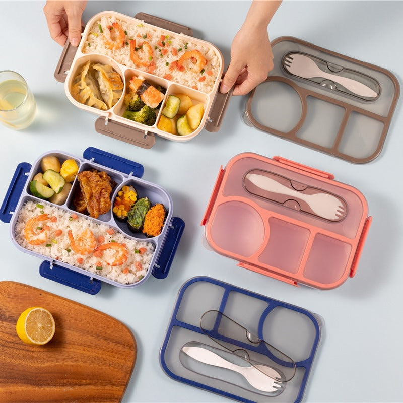 Cross-border Children's Student Lunch Box Grid Sealed Fruit Box Salad Box Go to Work Microwave Bento Box