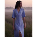 early spring new french casual chic dress - button-down design, slim fit, perfect for banquets, cocktail parties, and tea time