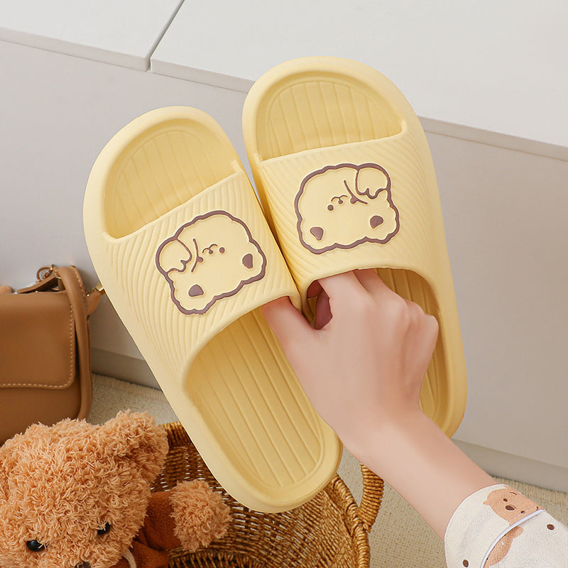 Eva home slippers for men and women, outdoor wear, indoor "stomping on clouds" comfort, cartoon cute, non-slip, odor-resistant, couple's soft sole flip-flops
