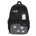 Transparent pocket student backpack - large capacity, new korean style cartoon design - wholesale