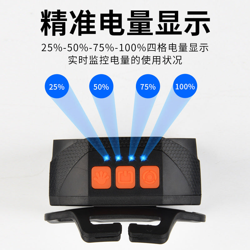 Cross-border new head-mounted usb charging induction headlight LED strong light headlight outdoor adventure camping flashlight direct sales