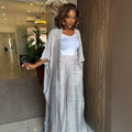 European and american cross-border african women's clothing  summer new casual elegant printed long shirt wide-leg pants set