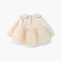 Girls' spring dresses, baby princess dress, first birthday outfit, infant skirt, spring and autumn children's mesh romper dress