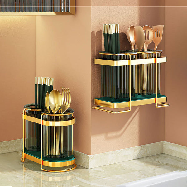 Wall-mounted chopstick rack No punching countertop wall-mounted light luxury chopstick cartridge Kitchen drain storage chopstick basket rack