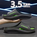 2024 new korean style men's slippers - trendy outdoor & indoor, bathroom-friendly, non-slip, thick-soled, wear-resistant men's sandals