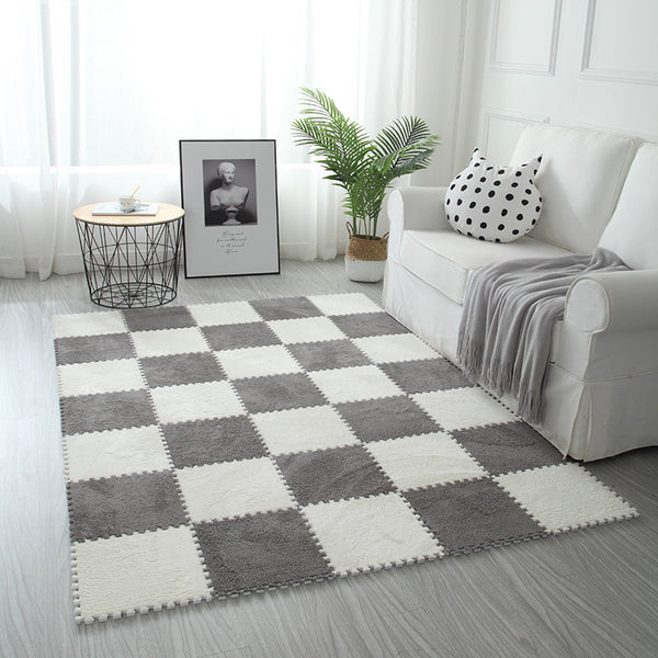 Children's room baby splicing crawling mat plush foam floor mat bedroom square crawling mat autumn and winter carpet