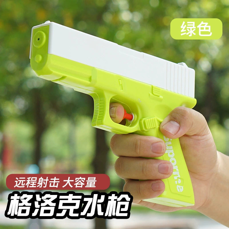 Tiktok viral kids' manual glock water gun toy - summer outdoor continuous fire re-cock mini water gun wholesale