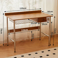 Same-day shipping: retro-chic, understated luxury home office desk, japanese-style computer desk, stainless steel and solid wood writing desk