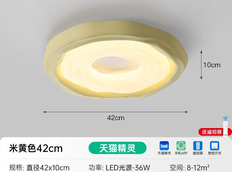Full Spectrum Ceiling Light Cookies Master Bedroom Ceiling Light Eye Protection Nordic Modern Simple Cream Wind Children's Room Lighting
