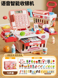 Kids convenience store supermarket cash register toy for boys and girls play house popular kitchen simulation shopping cart