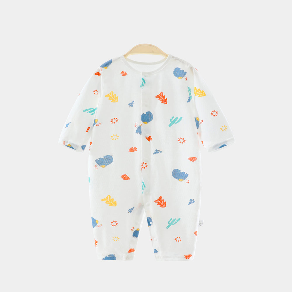 Baby clothes spring and autumn thin long sleeves air conditioning men's and women's baby onesie pajamas pure cotton newborn haki rompers