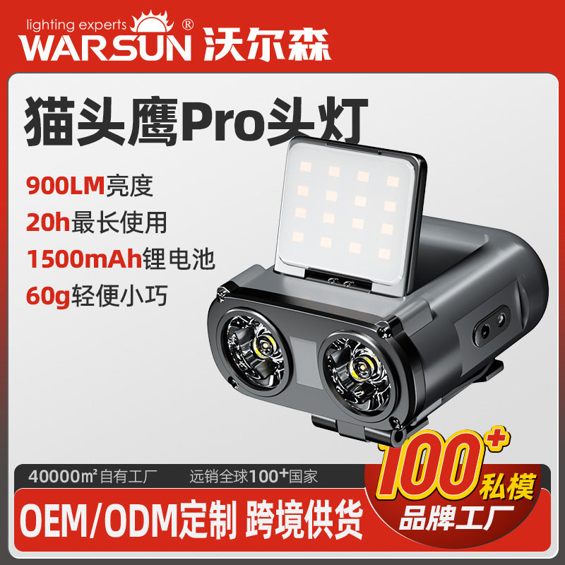 Walson owl pro night fishing strong light headlight induction charging fishing special long battery life cap clip light lighting