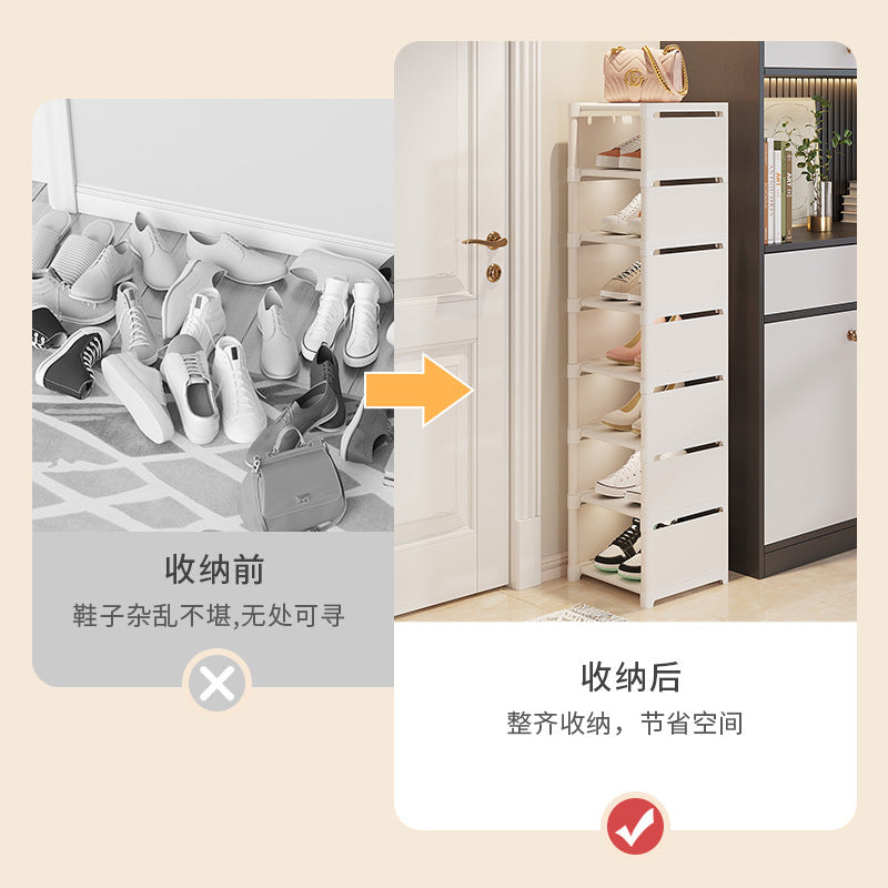 Simple shoe rack storage shoe rack multi-layer space saving door dormitory shoe cabinet household storage slipper rack rack