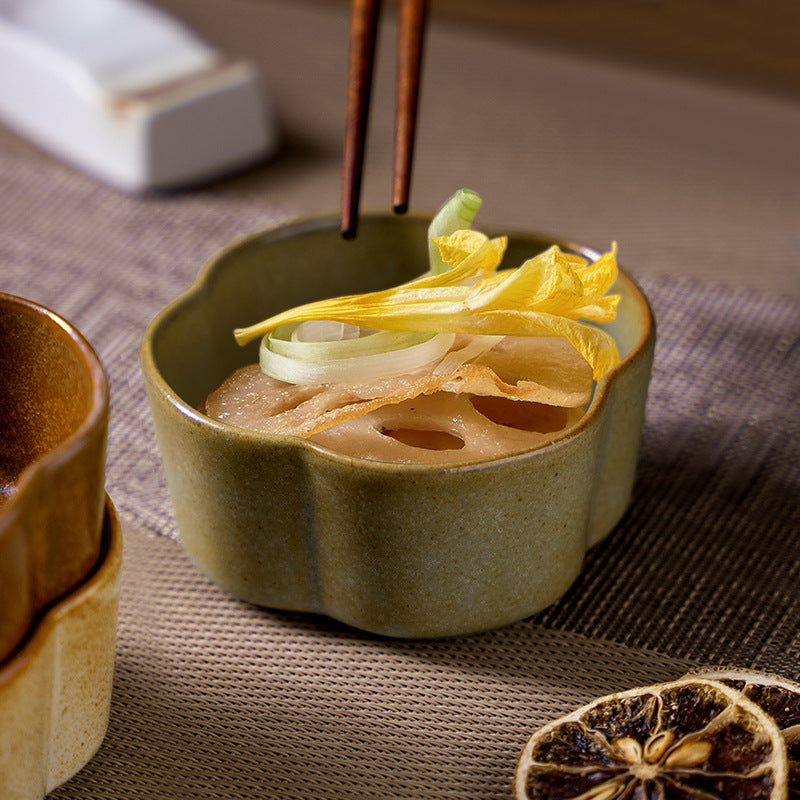Retro high-looking pastry flower-shaped dish restaurant hotel stylish side dish dipping sauce dish snack snack dish