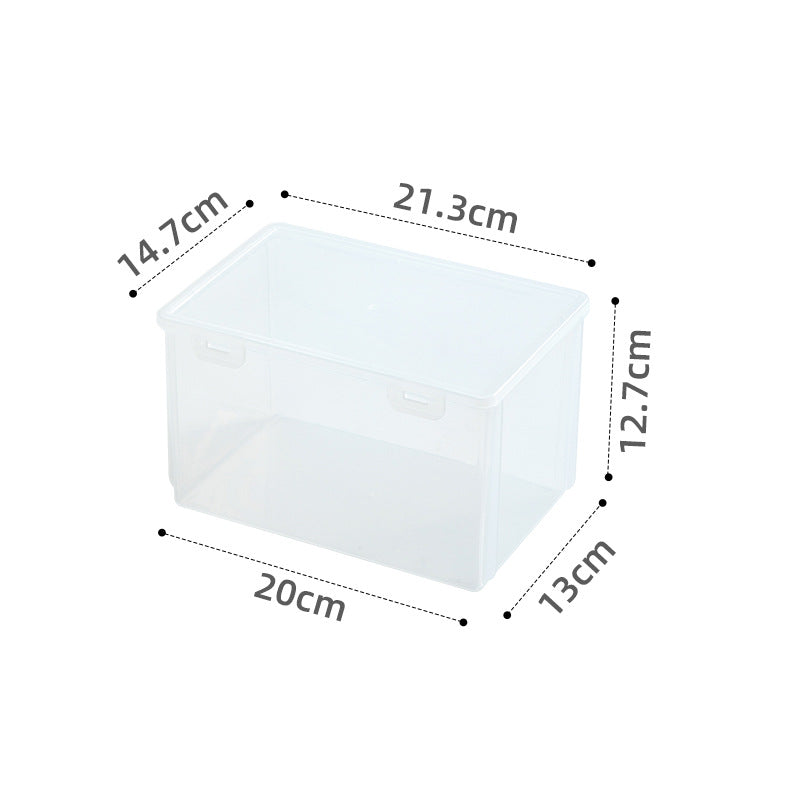 Office desktop storage box, transparent plastic with lid, book certificate storage box, test paper a5a4 file storage box.
