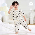 Baby pajamas gauze pure cotton spring summer thin baby air conditioning home clothes separatestwo-piece set men's and women's children