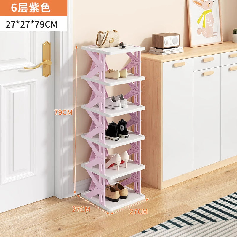 Installation-free foldable shoe rack for home door simple multi-layer small narrow entry door back dormitory space-saving shoe rack