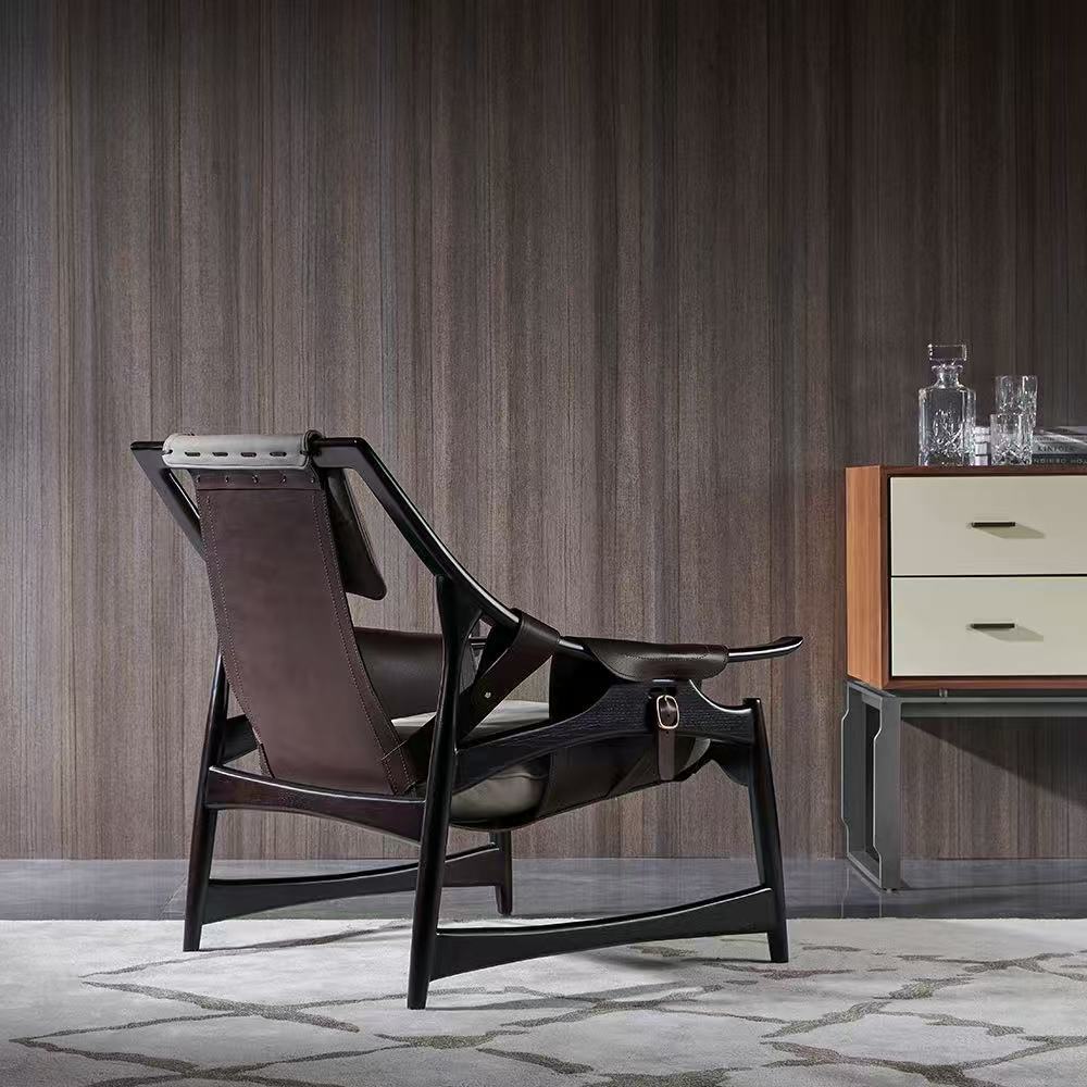 Hunting sofa chair designer single solid wood ash casual chair for home lounge chair balcony bulk white embryo hunting chair
