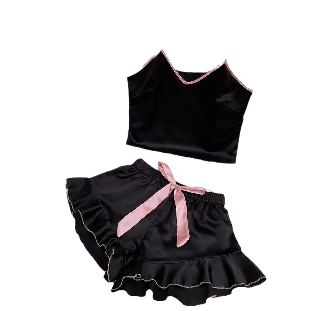 European and american style sexy lingerie pajama set - bowknot cami top and shorts - sexy new summer loungewear