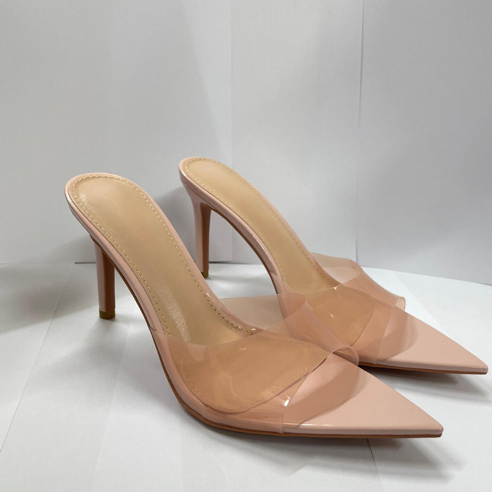 Yx transparent high heel sandals women's 2026 summer new fashion stiletto pointed toe sexy open toe thong sandals for outdoor wear