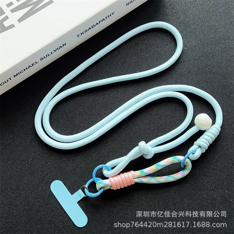New arrival adjustable hanging neck long braided rope multi-functional wrist patchwork rope k-styletrendy color ball outdoor anti-lost