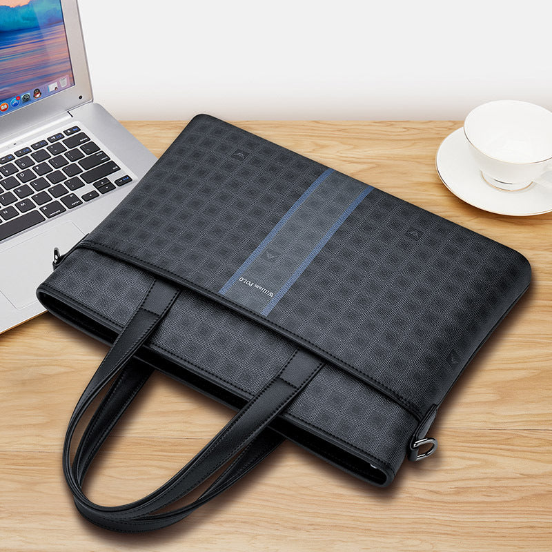 Emperor Paul Men's Briefcase Handbag Business Computer Bag Versatile European and American Casual Shoulder Crossbody Bag Men's