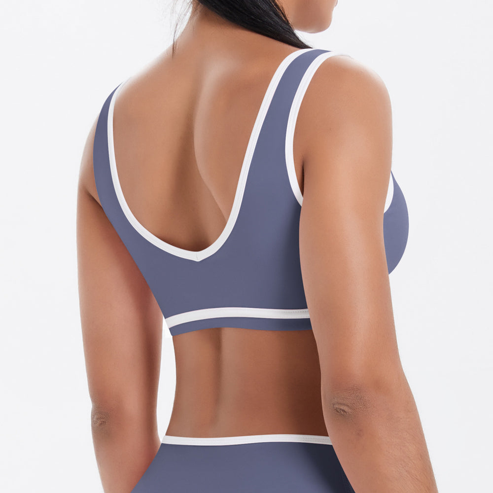 European and american style seamless color block sports bra - sexy, fashionable, quick-drying, and perfect for running and fitness