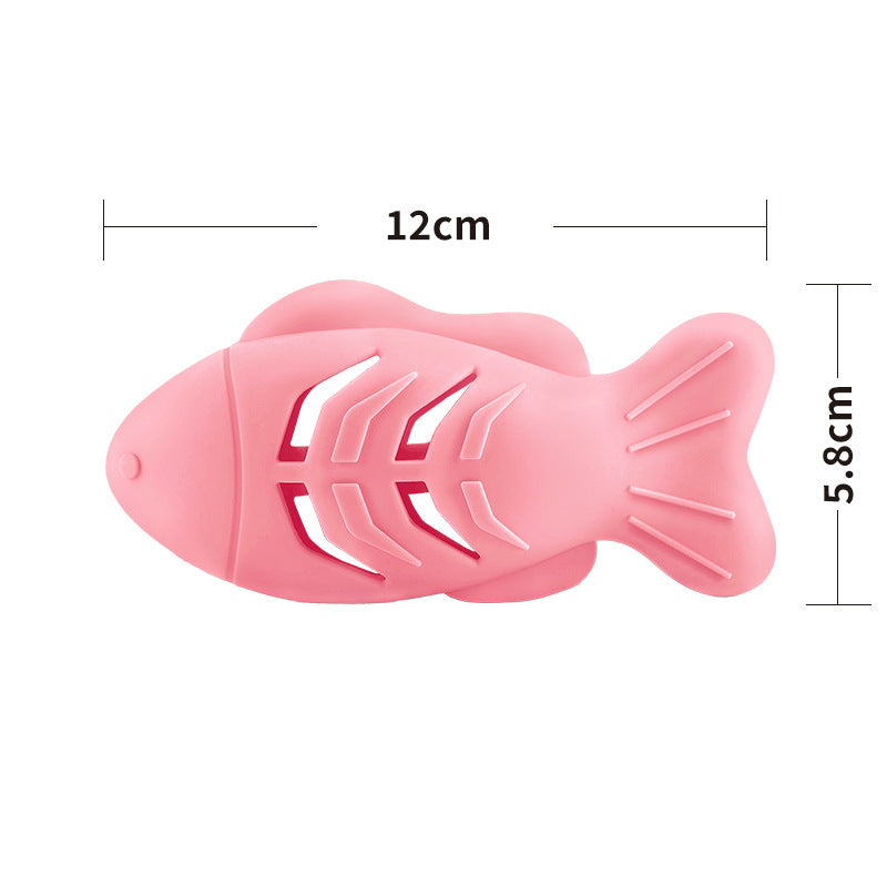 Cat Mint Ball Silicone Toy Play Cat Interactive Fish Toy Snack Mint Ball Pet Feeding Silicone Toy