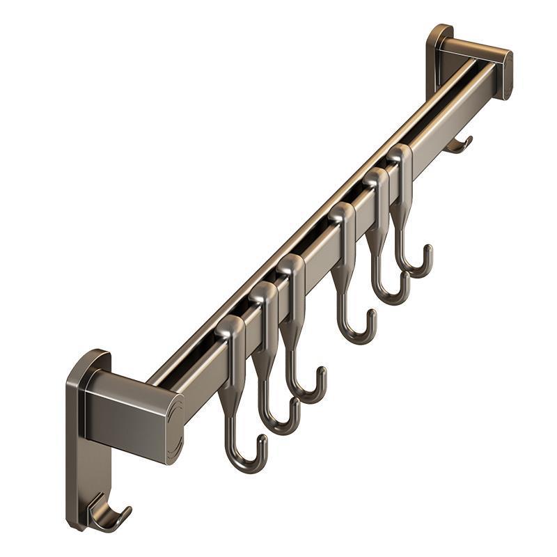 Kitchen punch-free hanging rod, spatula, spoon, movable hanging rack, row hook, multi-functional storage rack, wall-mounted storage knife holder