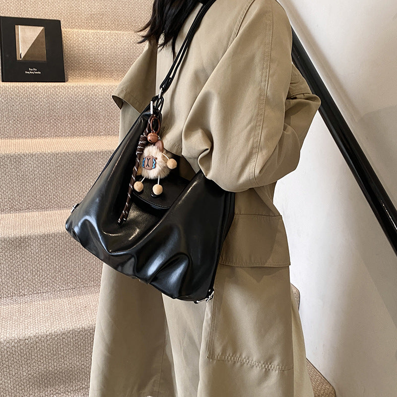 Shoulder tote bag women 2025 new large-capacity commuter backpack design sense lightweight travel backpack women