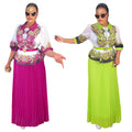 foreign trade fashion  new arrival african  lapel topssuit women's plus size printed dress