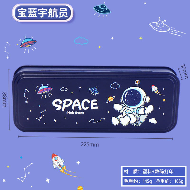 Primary school students stationery box wholesale children cartoon girl cute astronaut pencil case large capacity multi-functional pencil case