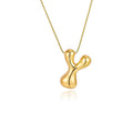 Amazon bestseller: premium bubble 26-letter gold pearlized necklace pendant - stylish women's accessory