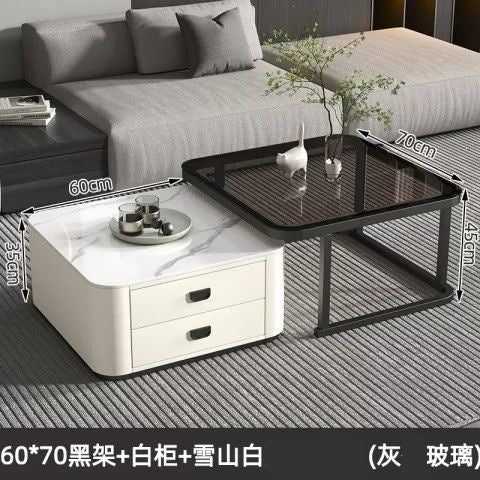 Rock slab coffee table living room for homenew arrivalpopularaccessible luxuryclassy table square folding marble small apartment tea table