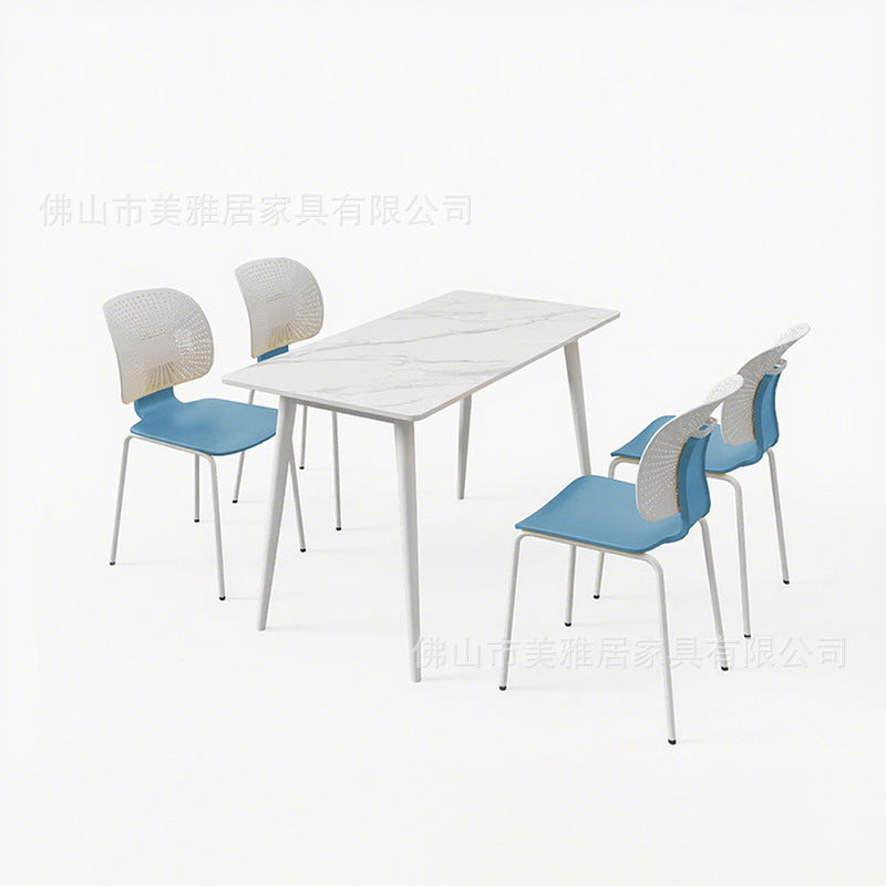 Company staff restaurant School canteen Custody class Table and chair combination 4 people 6 people Staff dining table and chair Rock slab table Commercial
