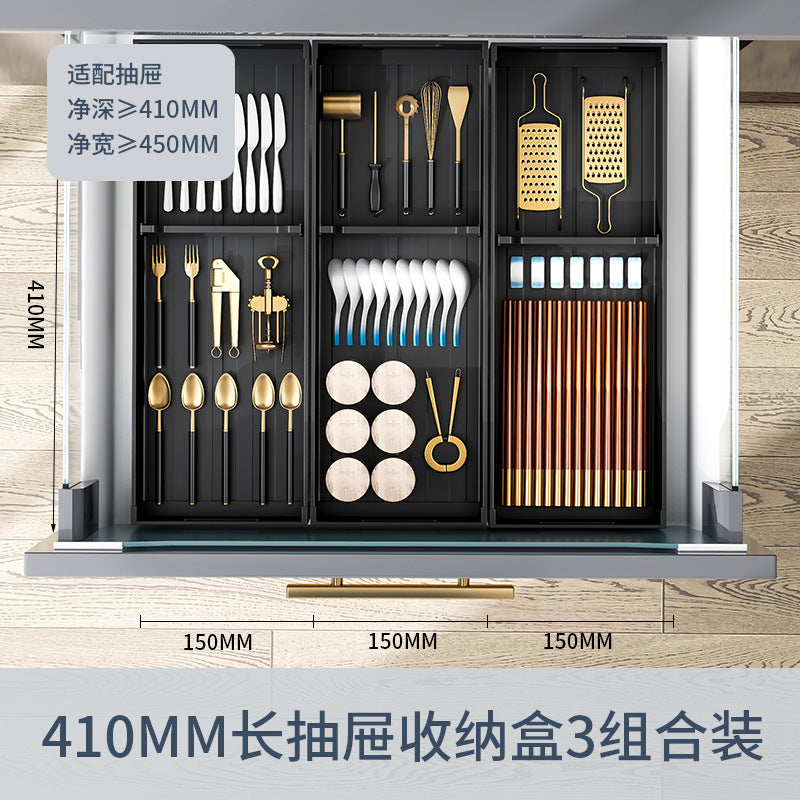 Kitchen drawer storage box partition tableware household finishing cabinet built-in grid knife fork chopsticks kitchen utensils rack