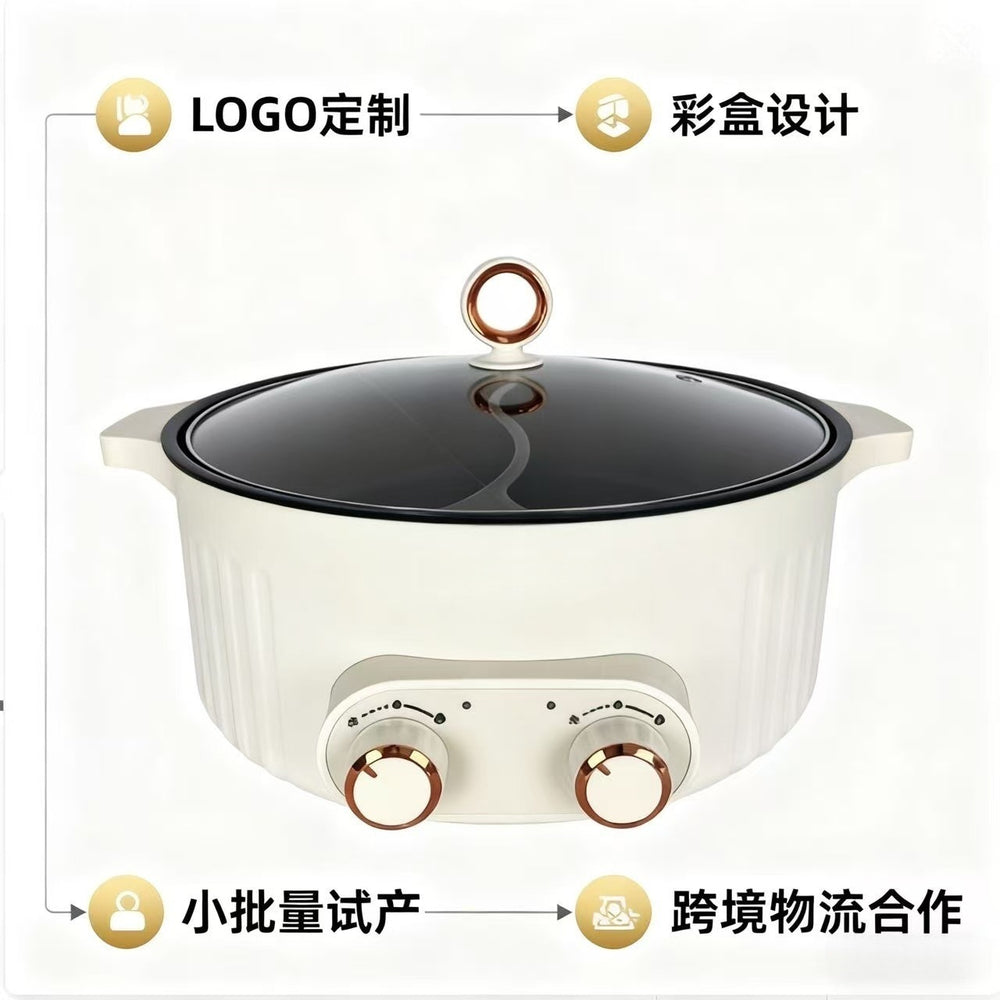 Commercial 7l large capacity yuanyang electric hot pot with dual temperature control independent heating food grade non-stick inner pot electric cooking pot wholesale