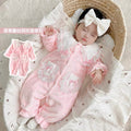 Autumn winter baby girl k-style super soft outing long sleeves khaki baby home casualfleece-lined romper cute