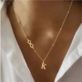 New arrival cross-border 26 letter pendant 8 figure beaded necklace trendyfashion necklace birthday party jewelry gift