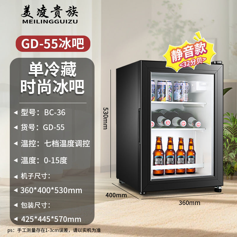 Chigo ice bar hotel b&b refrigerated ice bar small freezer transparent door refrigerator wine cabinet hotel small refrigerator