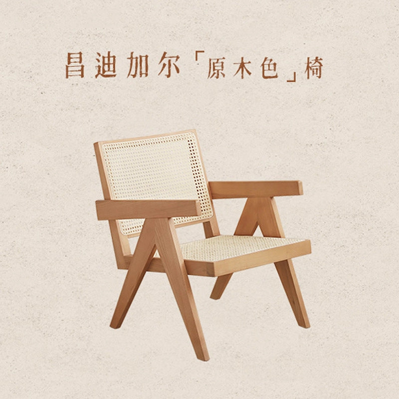 Casual chair recliner white ash solid wood feet living room balcony bedroom for home rest nap lazy small sofa chair