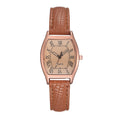 Wine barrel mirror minimalist alloy influencer live stream women's watch waterproof quartz casual square leather strap watch