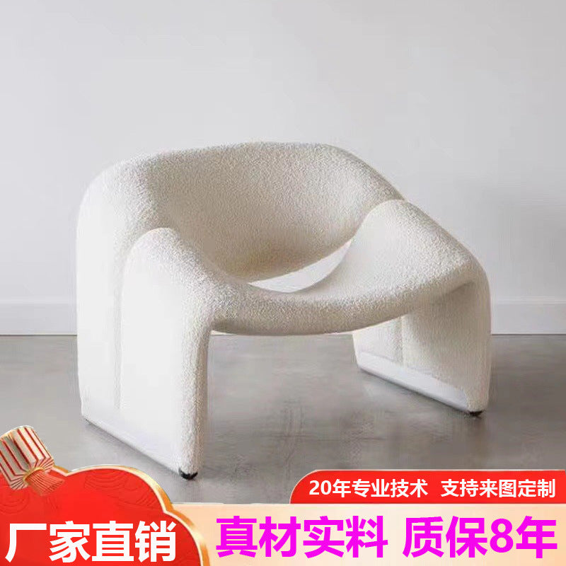 Nordic single sofa chair plaid crab chair small round table accessible luxurycasual casual chair modern creative popular single chair