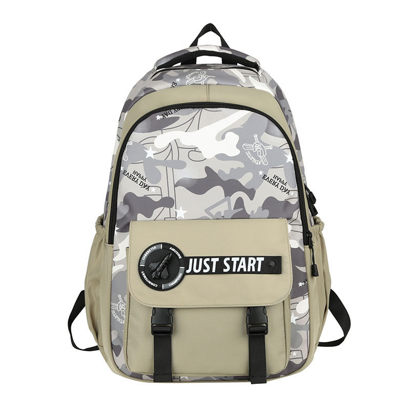 New small camouflage large-capacity schoolbag, junior high school student fashion backpack, outdoor lightweight Mori backpack, computer bag