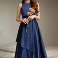 hot-selling youth dress sleeveless vest dress asymmetrical mature elegancein stockpure color clothing new arrival