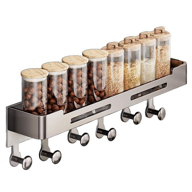 Kitchen magnetic refrigerator side shelf organizer - storage solution for condiments, cling film, and food storage bags